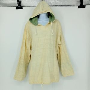 Camp Peace Handmade 100% Cotton with Natural Dyes Hooded Linen Feel Sweatshirt